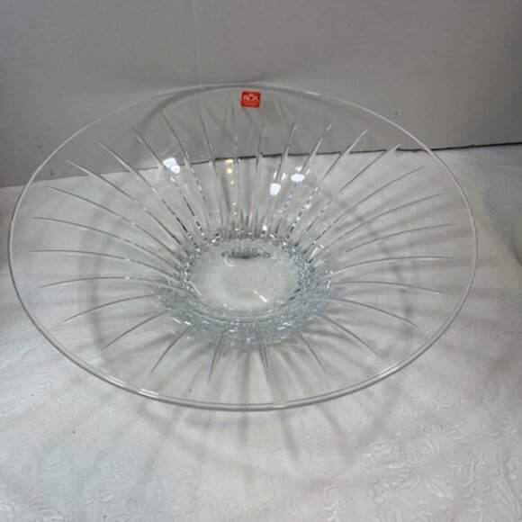 VTG Crystal Glass Italian Serving Bowl Centerpiece Lead Free 12.5" - Picture 1 of 12
